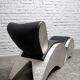 Industrial aluminum & vinyl lounge chair with footrest, 1970s