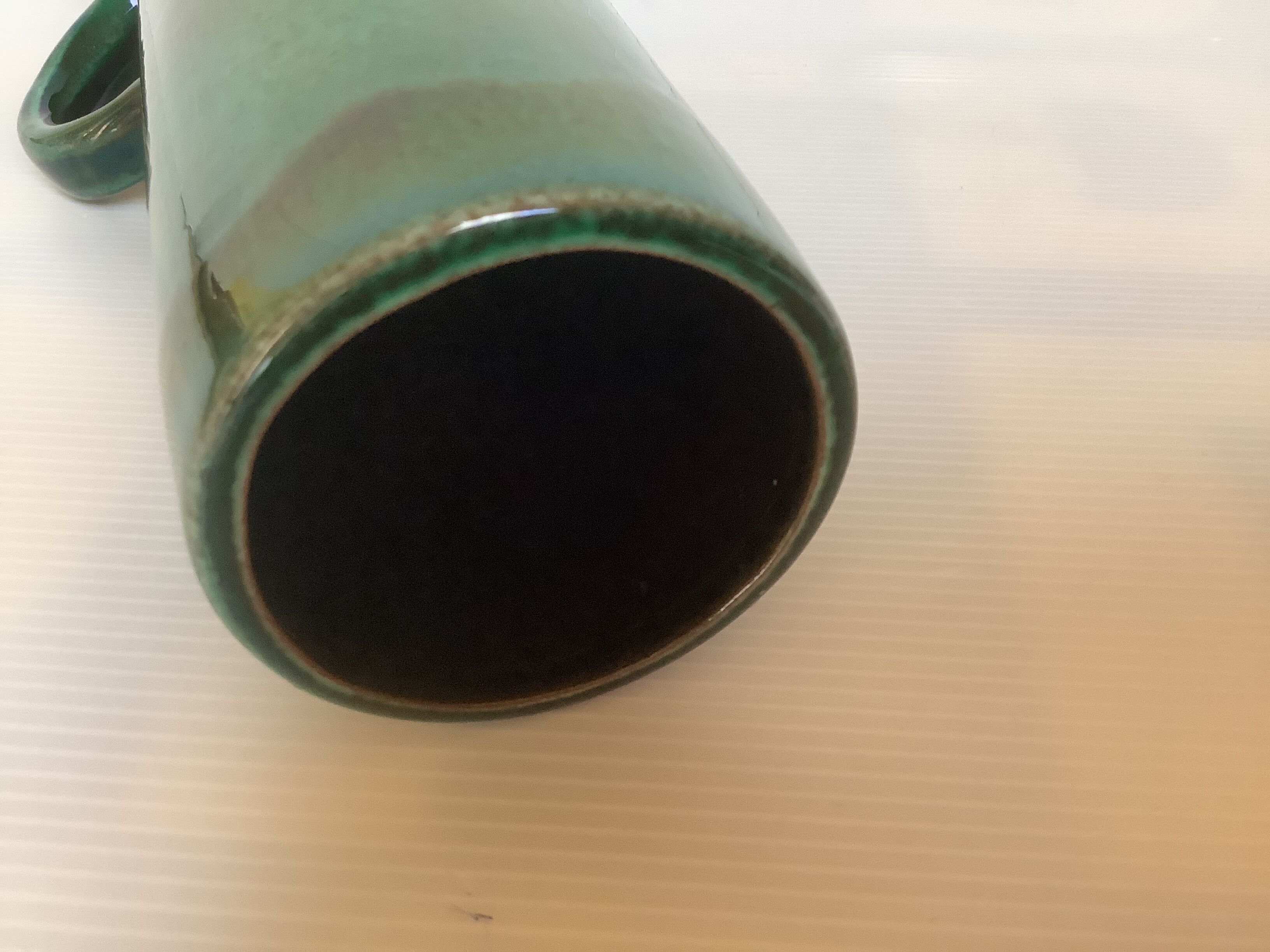 Green ceramic vase style W Germany