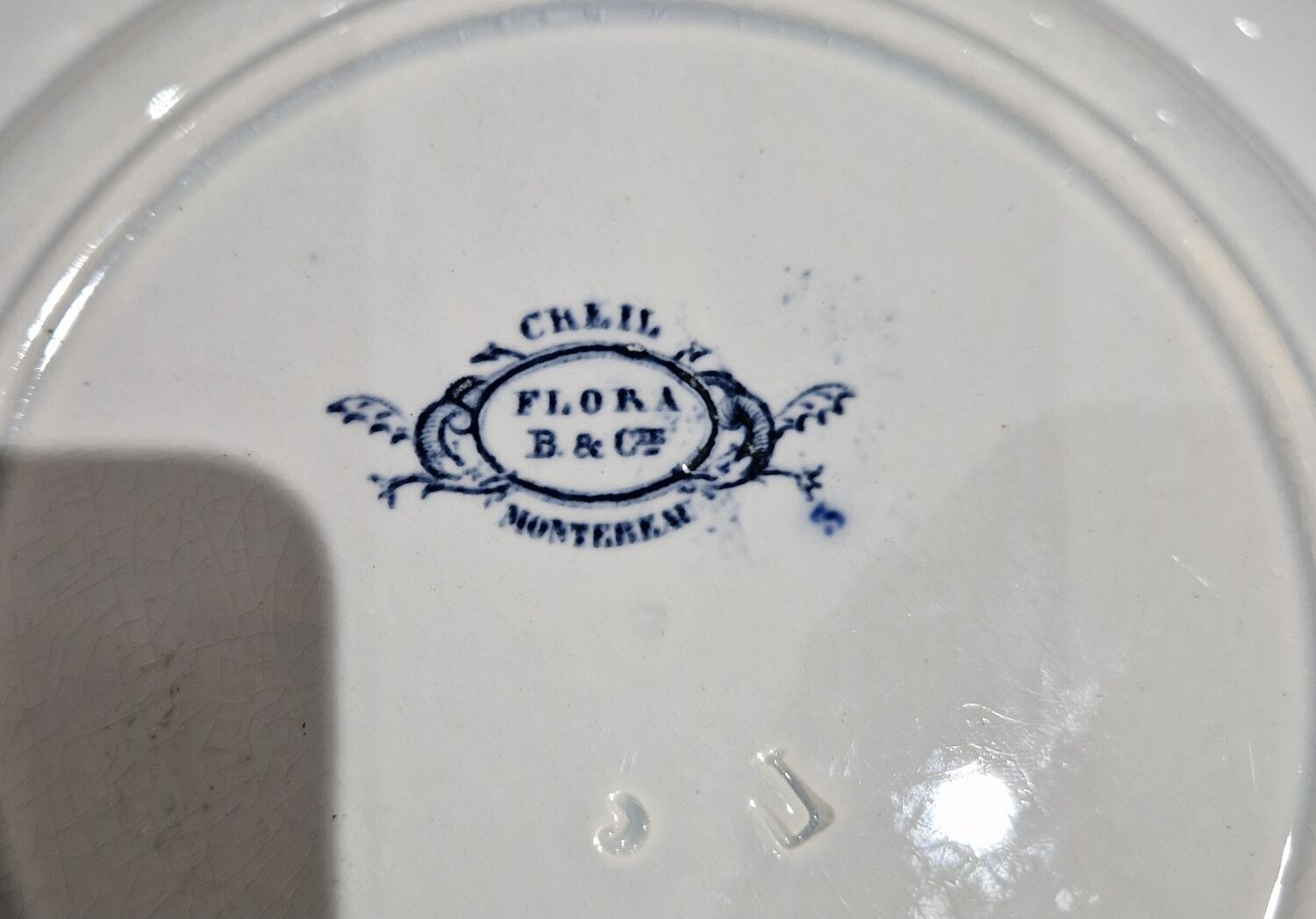 Lot of 4 flat plates Creil Montereau model Flora