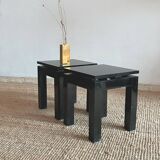 Pair of side tables, lacquered wood bedside tables from the 80s
