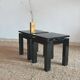 Paire tables appoint, chevets en bois laqué années 80