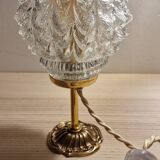 Duo lamps chiseled glass antique bronze base