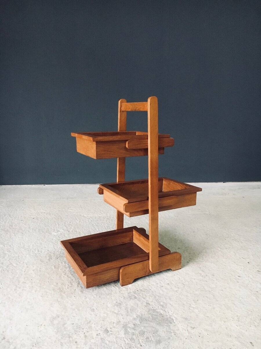 Mid-Century Oak Magazine Holder, Belgium, 1950s