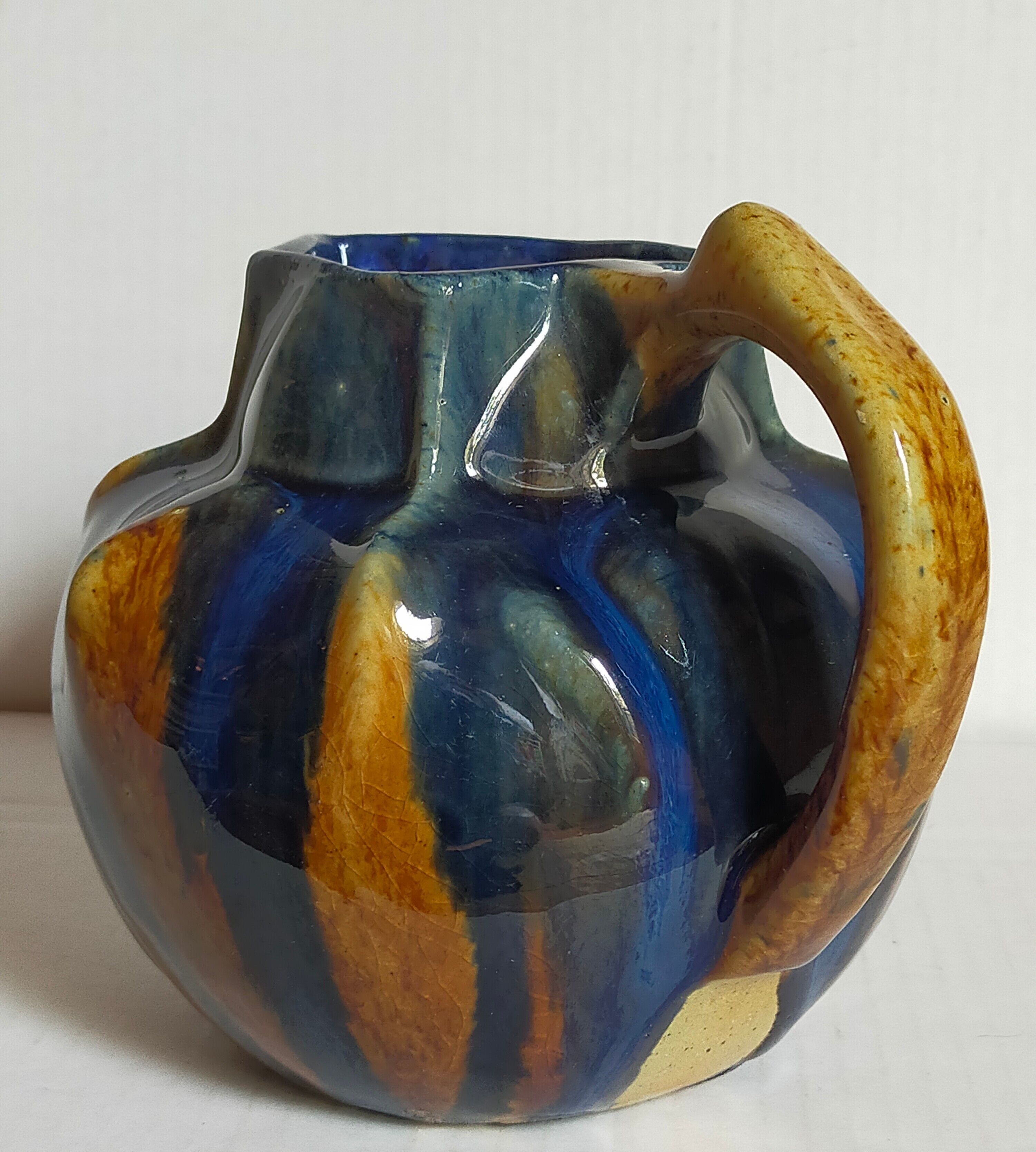 Art nouveau pitcher enamelled earth early twentieth century