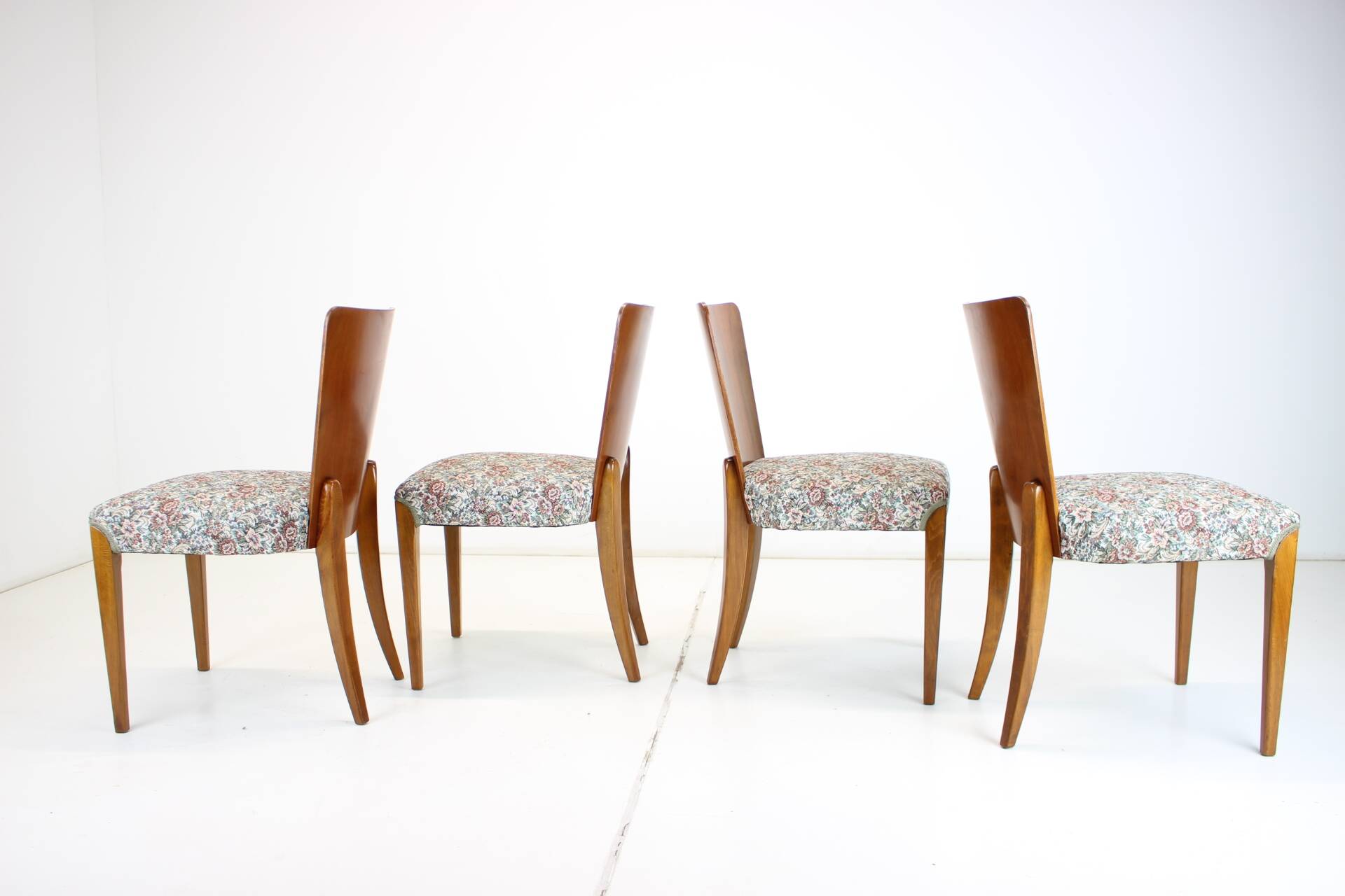 1950s Jindrich Halabala Dining Chairs H-214 for UP Závody, Set of 4