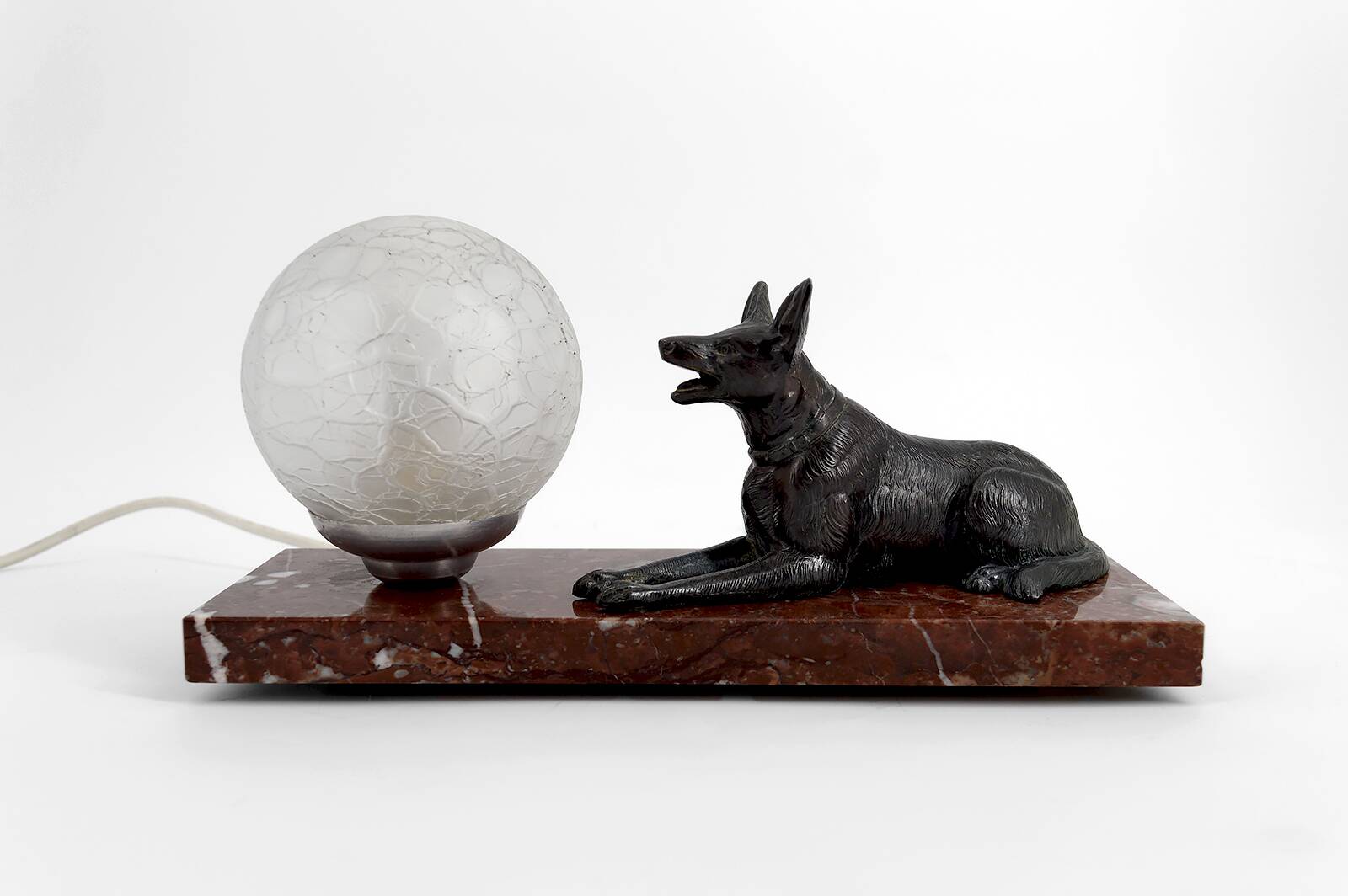 Art Deco Sculptural Night Light – German Shepherd, circa 1930