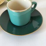 Vintage multicoloured triangular espresso set