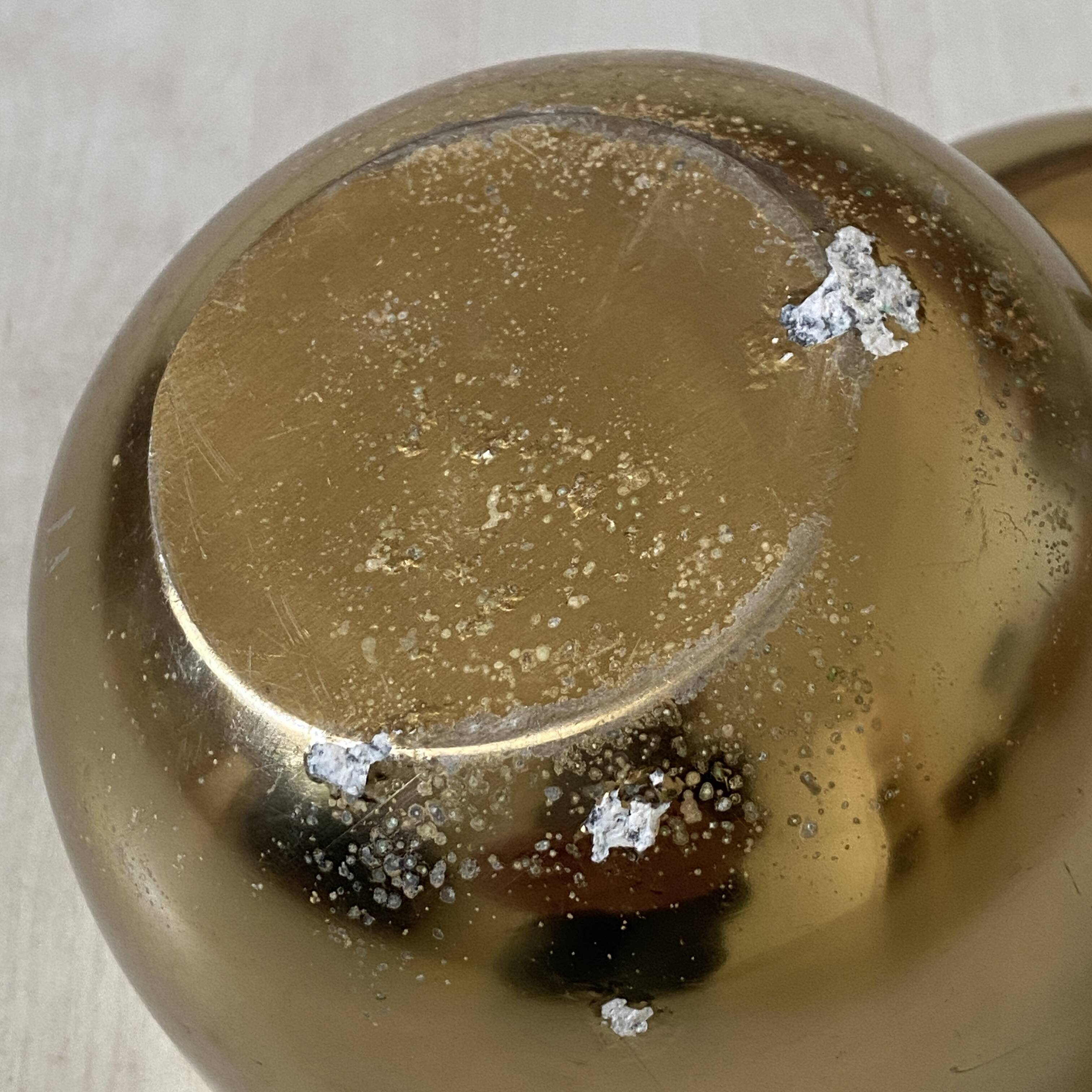 Vintage 1970s golden metal apple-shaped box