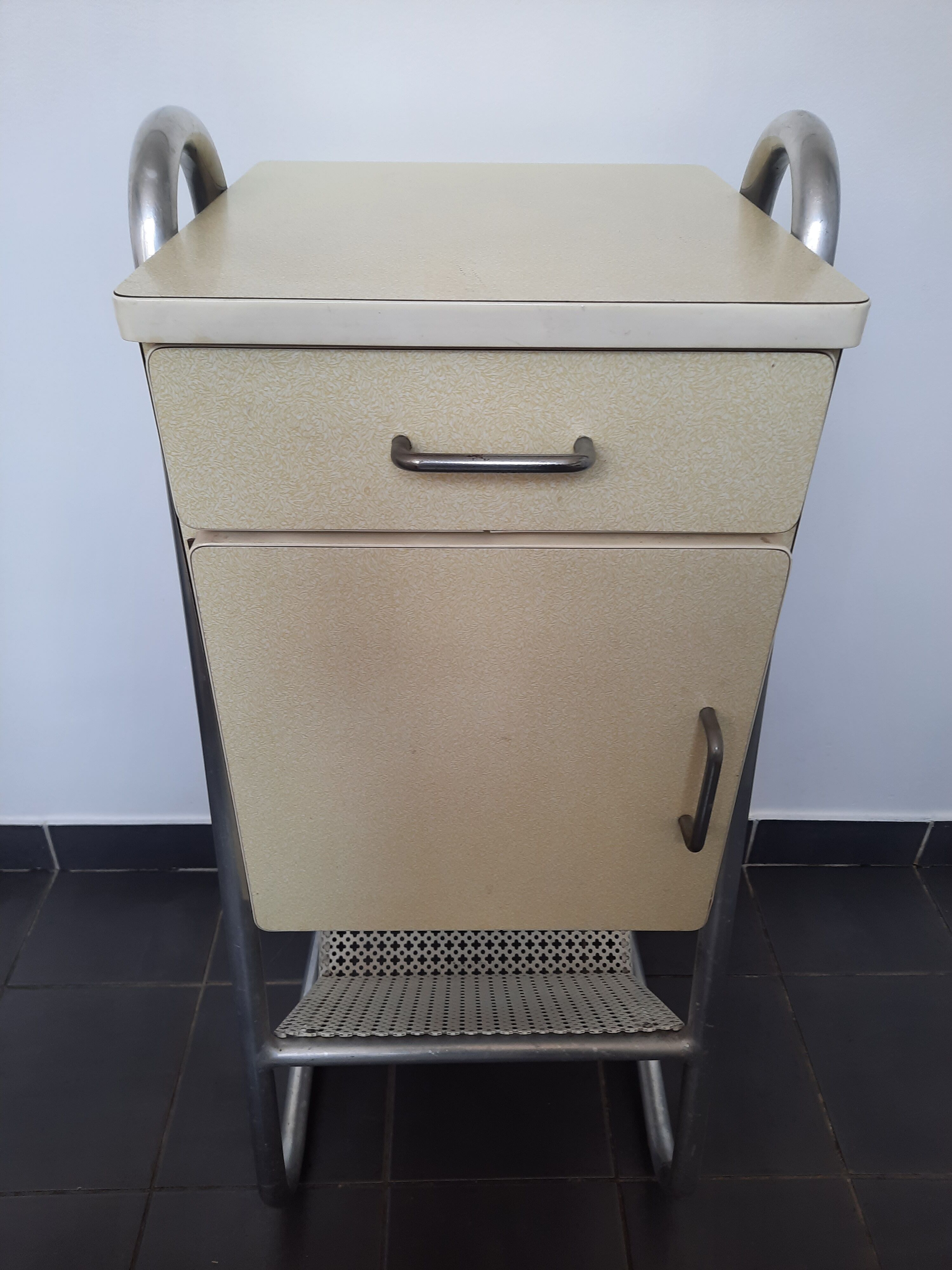 Bedside table in vintage formica typical of the 60s