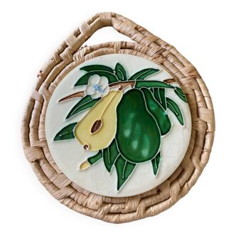 Ceramic and wicker trivet