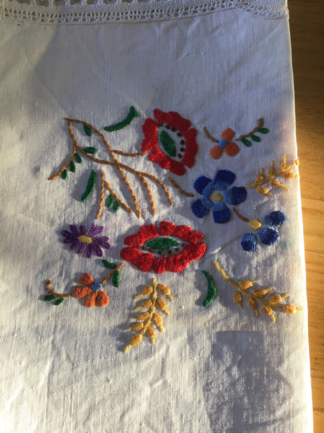 Vintage embroidered tablecloth