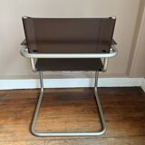 Metal and leather armchair, Marcel Breuer style.