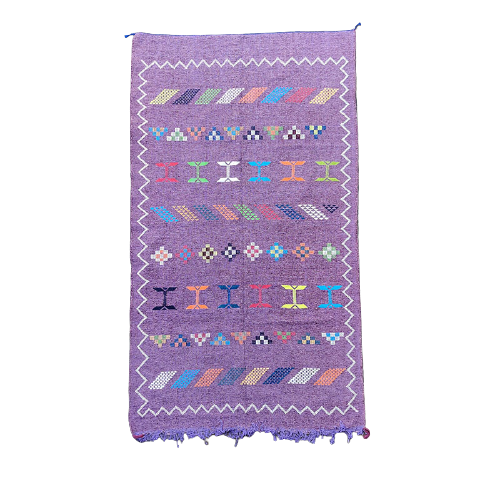 Tapis ethnique violet marocain