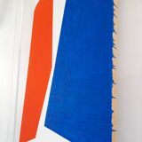 Contemporary abstract painting on burlap 60 x 97 cm