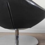 Pair of Tirup Ikea leather armchairs