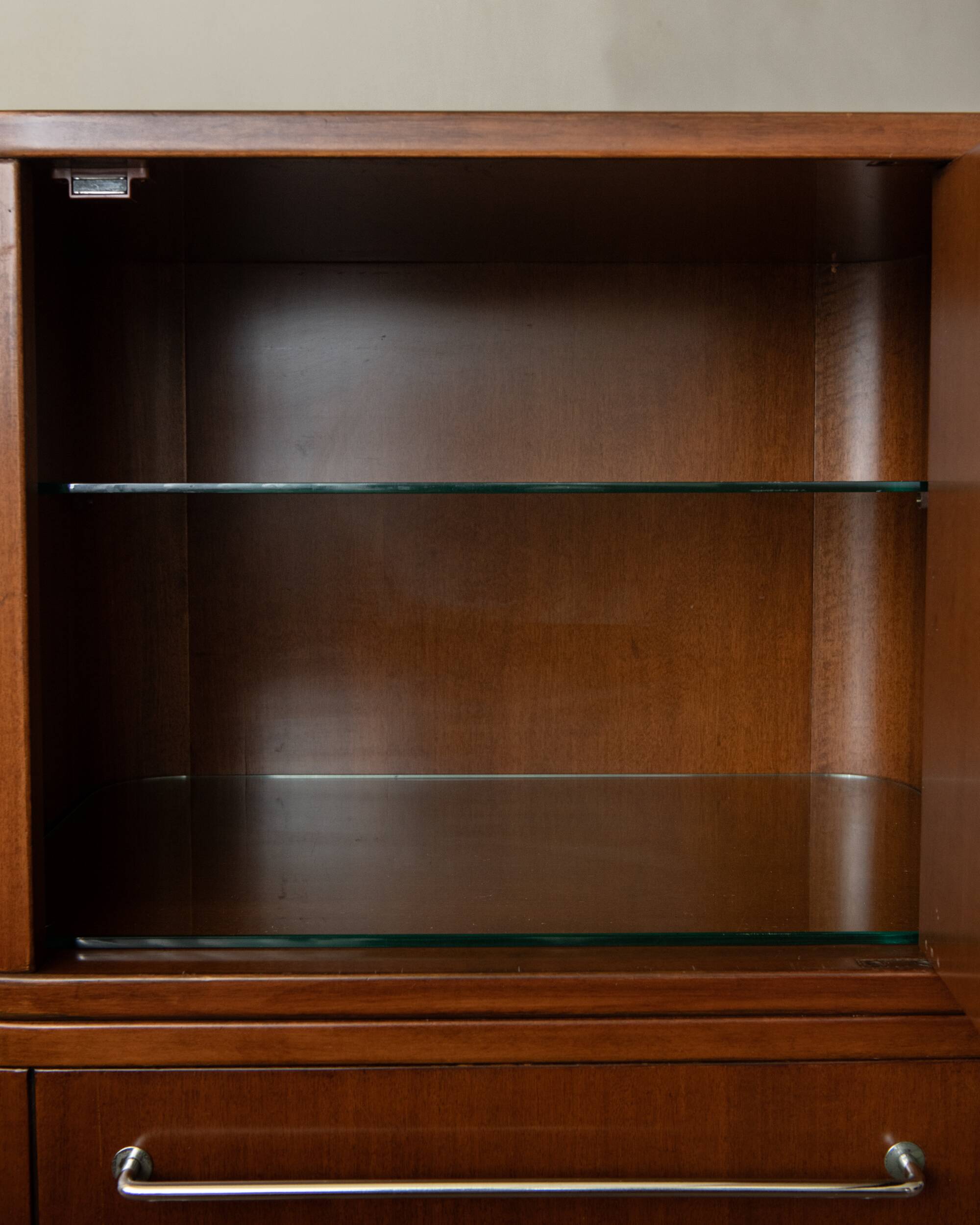 Art Deco Italian Wood Cabinet With Chrome Details, 1930s