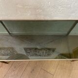 Glass and brass coffee table