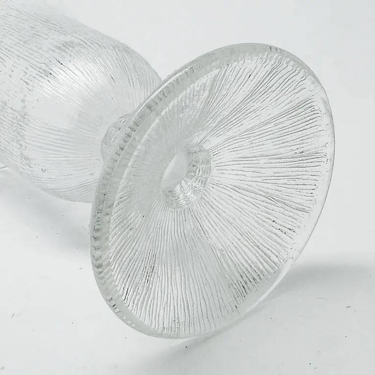 Cora vase, mid-century modern, transparent glass, Ząbkowice, Poland, 1970s