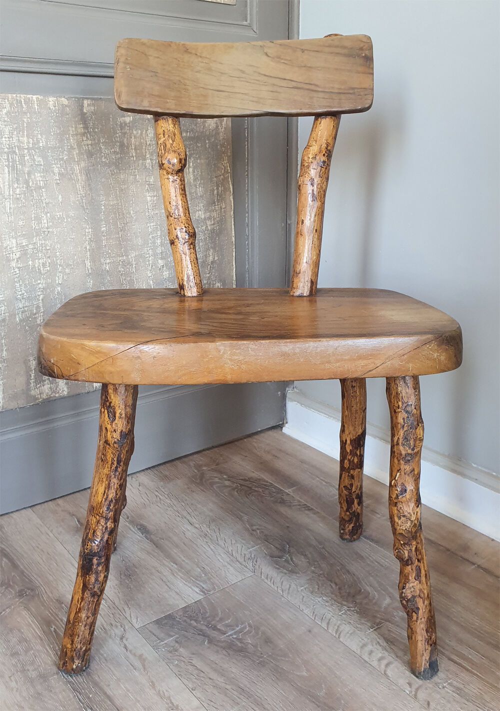 Tree trunk chair, brutalise, vintage