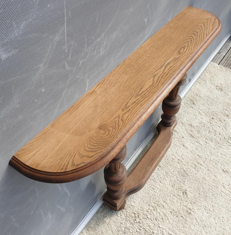 Neoclassical solid oak console with columns