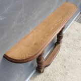 Neoclassical solid oak console with columns
