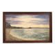 Oil painting knife beach sea sunset cliff signed canda