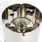 Heavy huge XXL 1970s metal chrome table lamp with metal shade | Heigh 75 cm