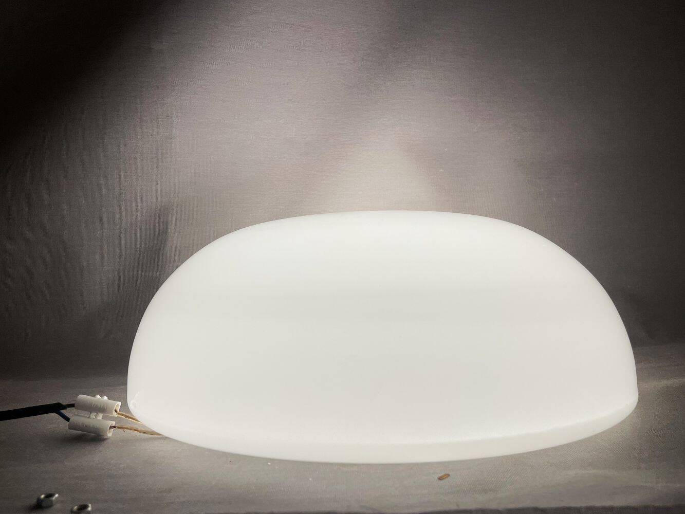 Minimalist large opaline glass flush mount ceiling lamp
