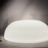 Minimalist large opaline glass flush mount ceiling lamp