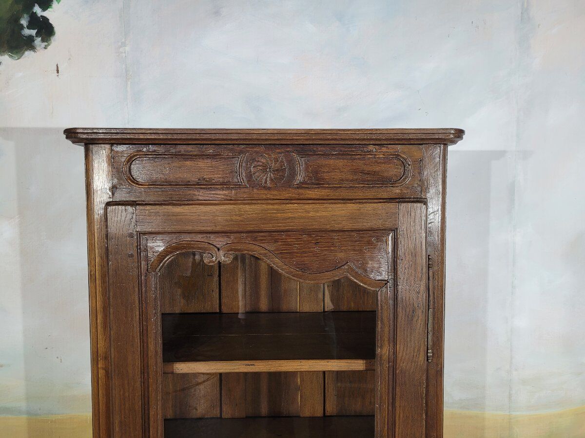 Petite vitrine en chêne une porte