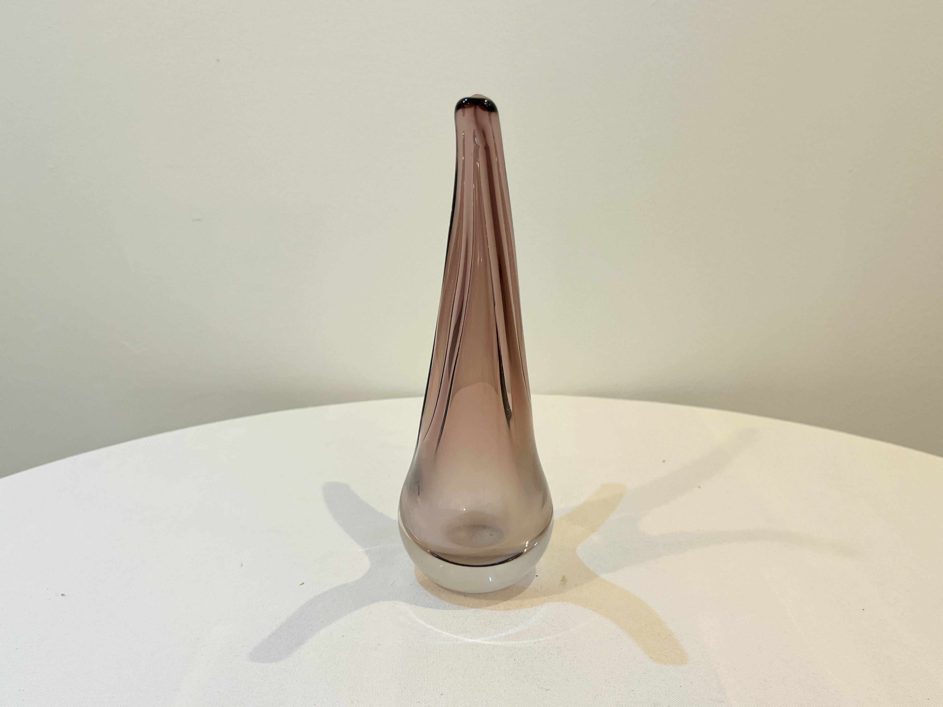 Vintage vase for ikebana or floral arrangement in amethyst crystal from VANNES ART FRANCE