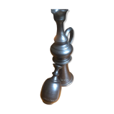 Ceramic pitcher shape candlestick, black color and signed at its base Jean Marais