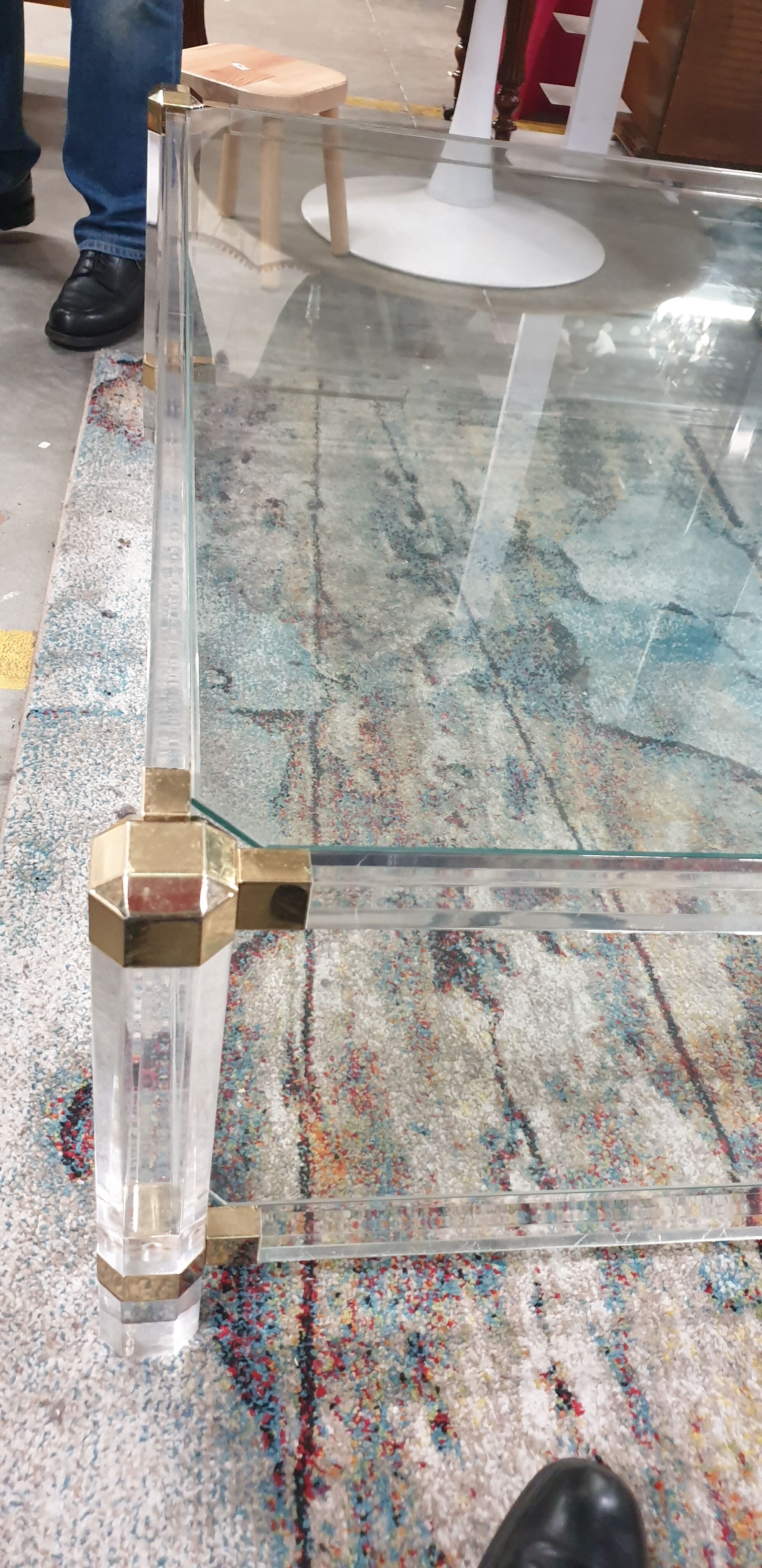 Rectangular glass coffee table, 1970/80