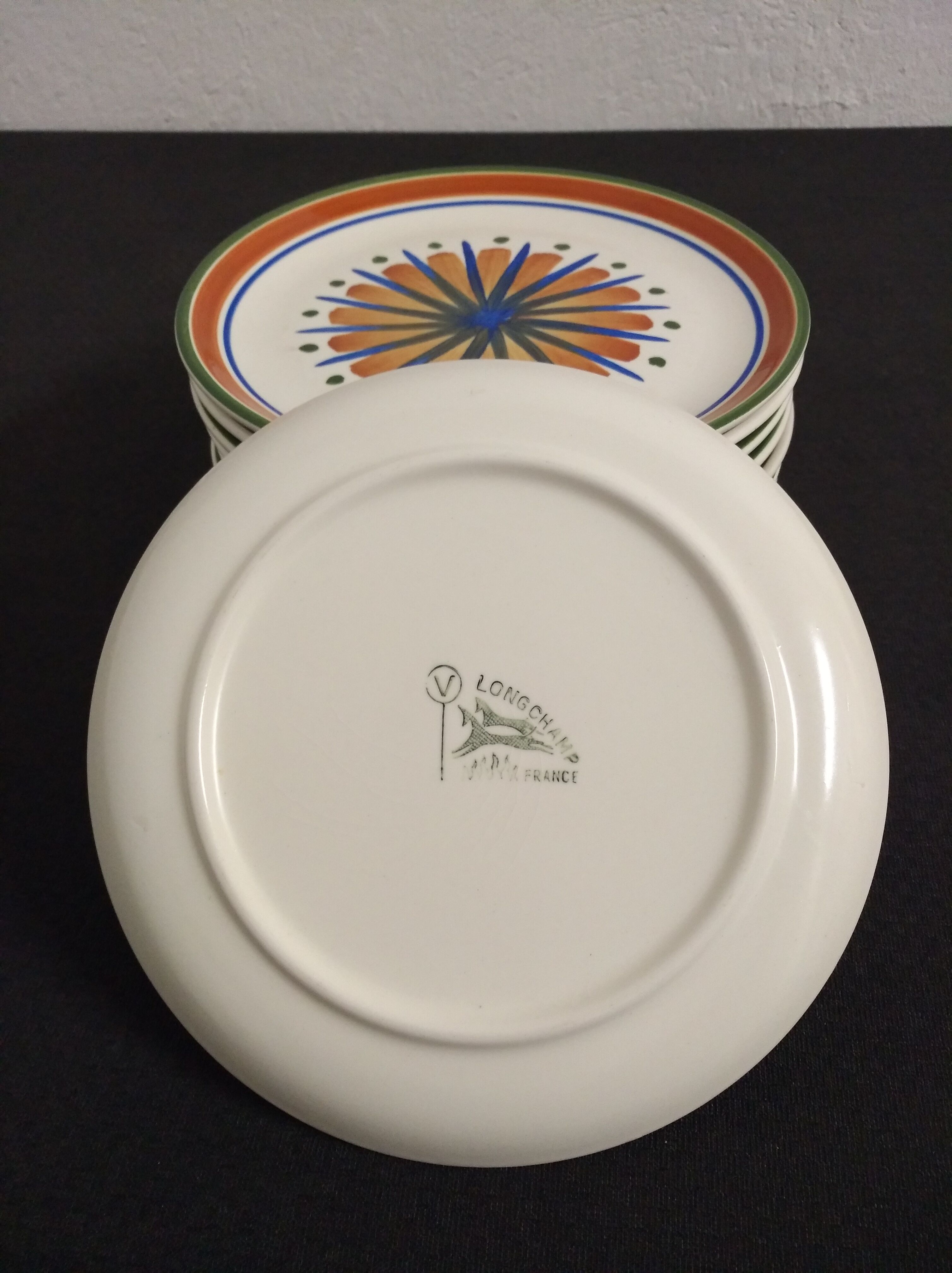 Set of 11 Longchamp dessert plates
