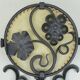 1970s WALL LAMP wrought iron and parchment koch & sons brutalist rustic