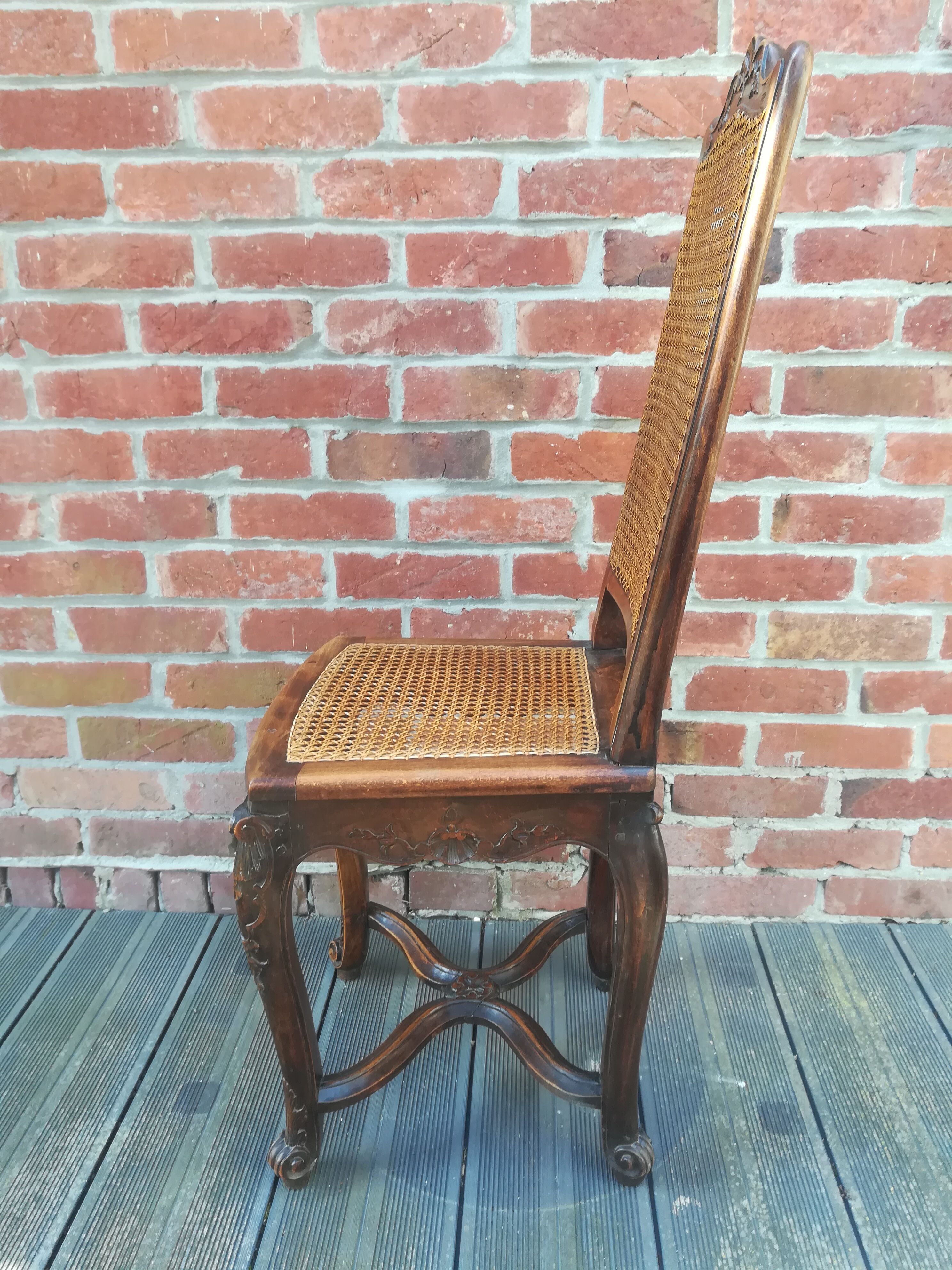 Louis XV style cane chair in beech