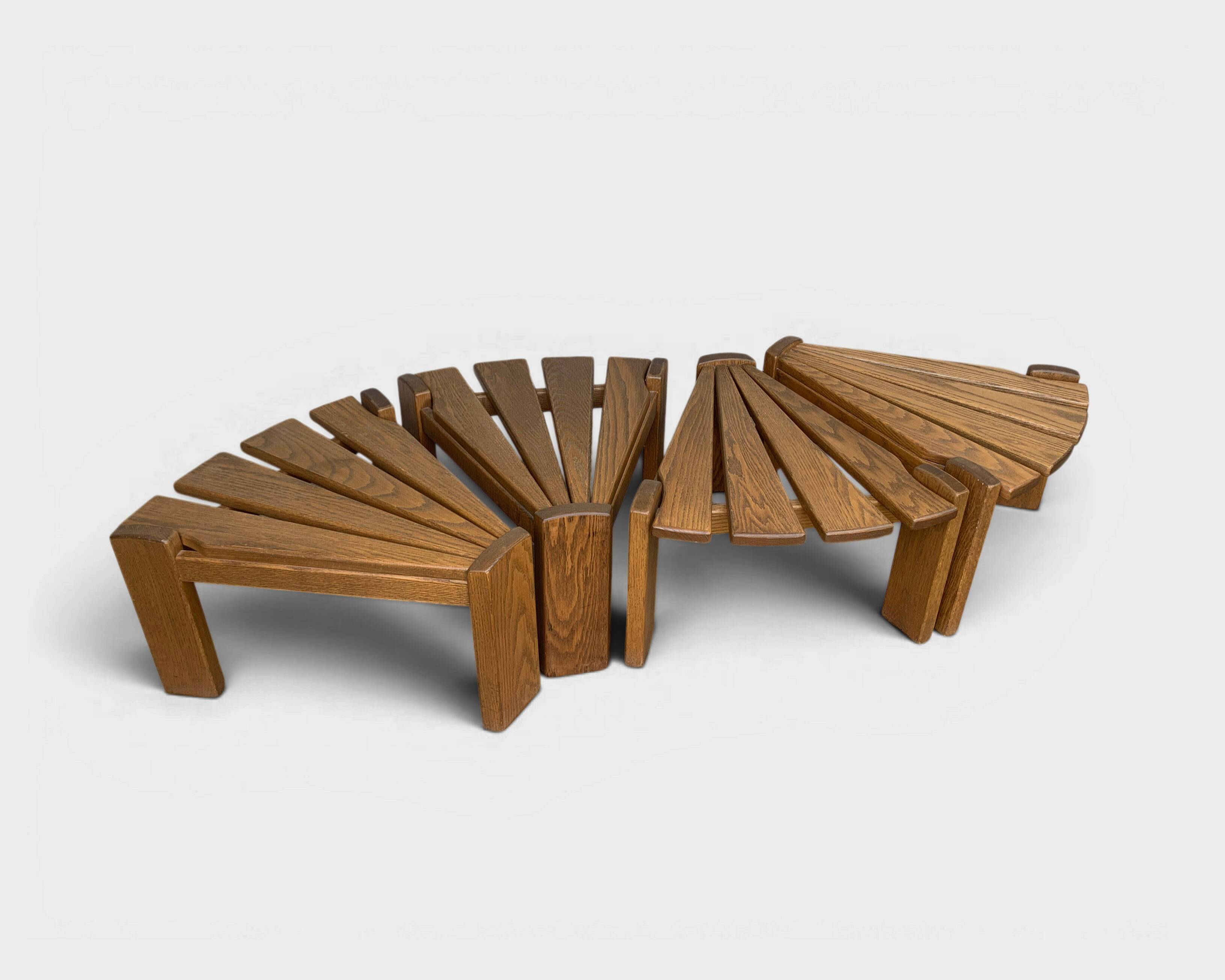 Set of 4 brutalist side tables by Radboud Dittmann, Dittmann & Co. 1970