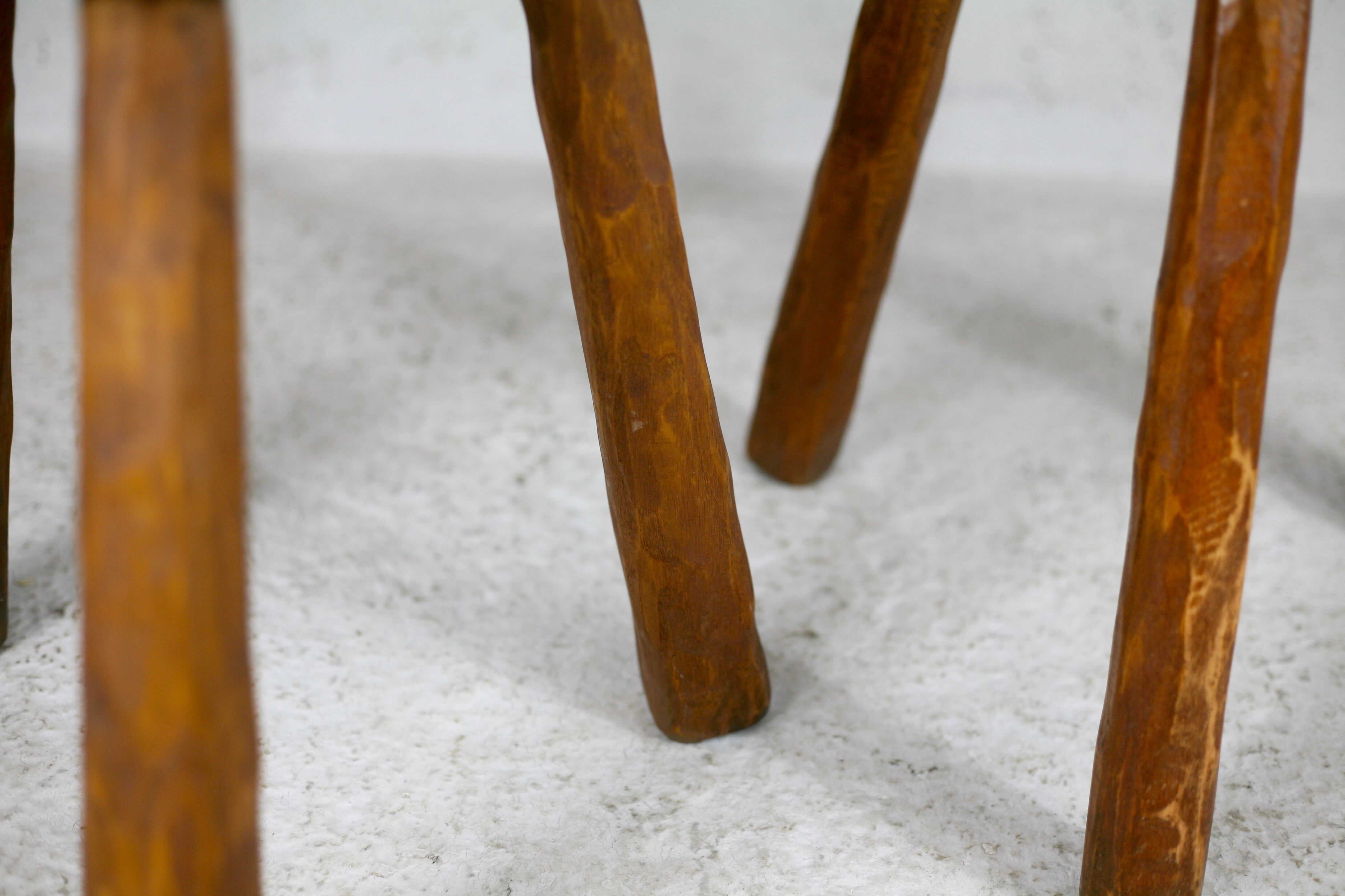 Pair of brutalist stools, France, circa 1960