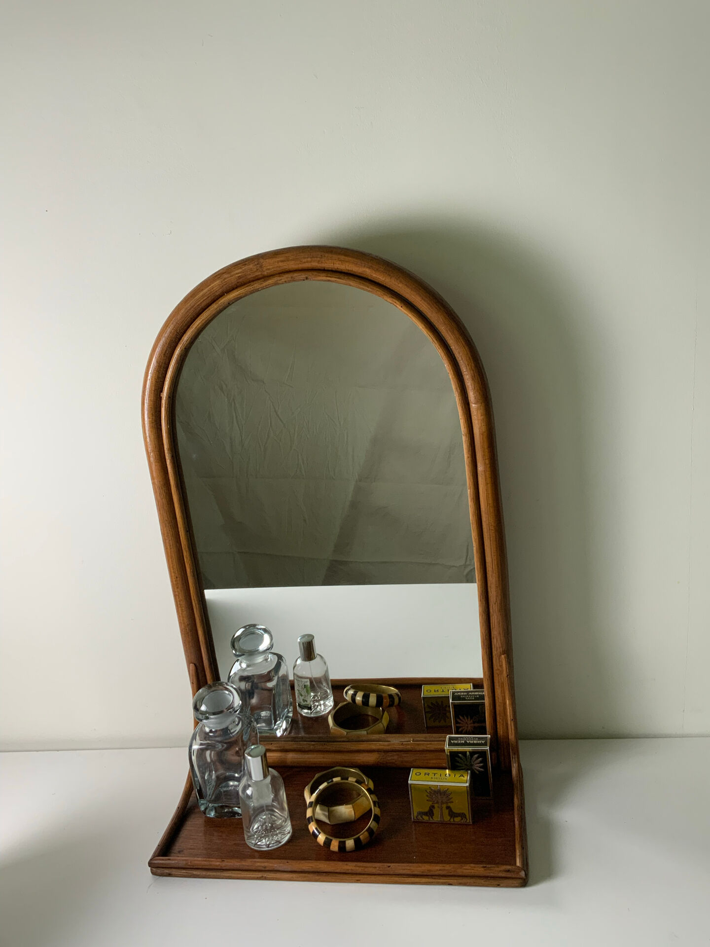 Miroir en rotin
