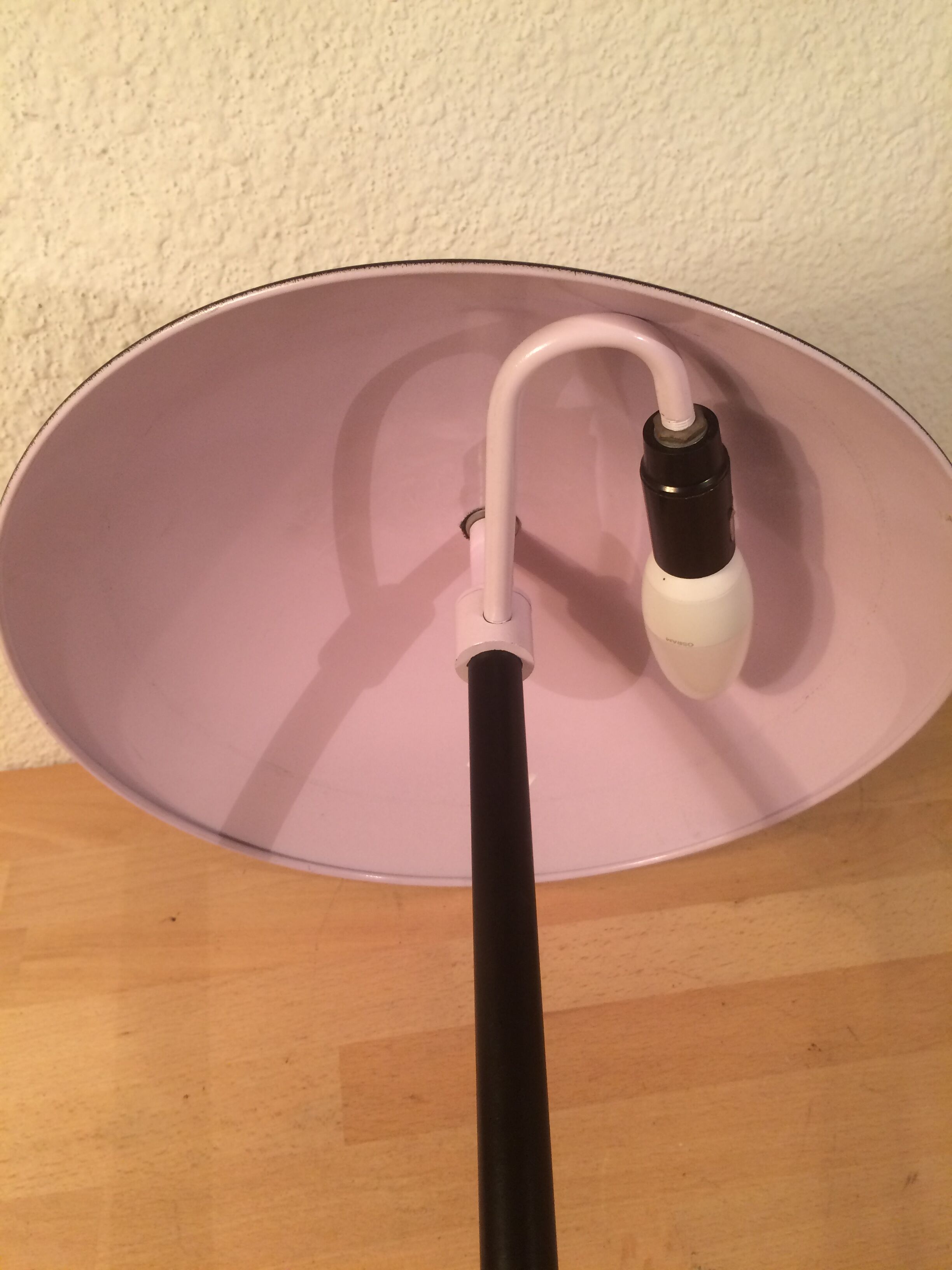 Black mushroom lamp, 70s, metal