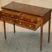 Console en Orme Burr & Bois Satiné restaurée, vers 1920