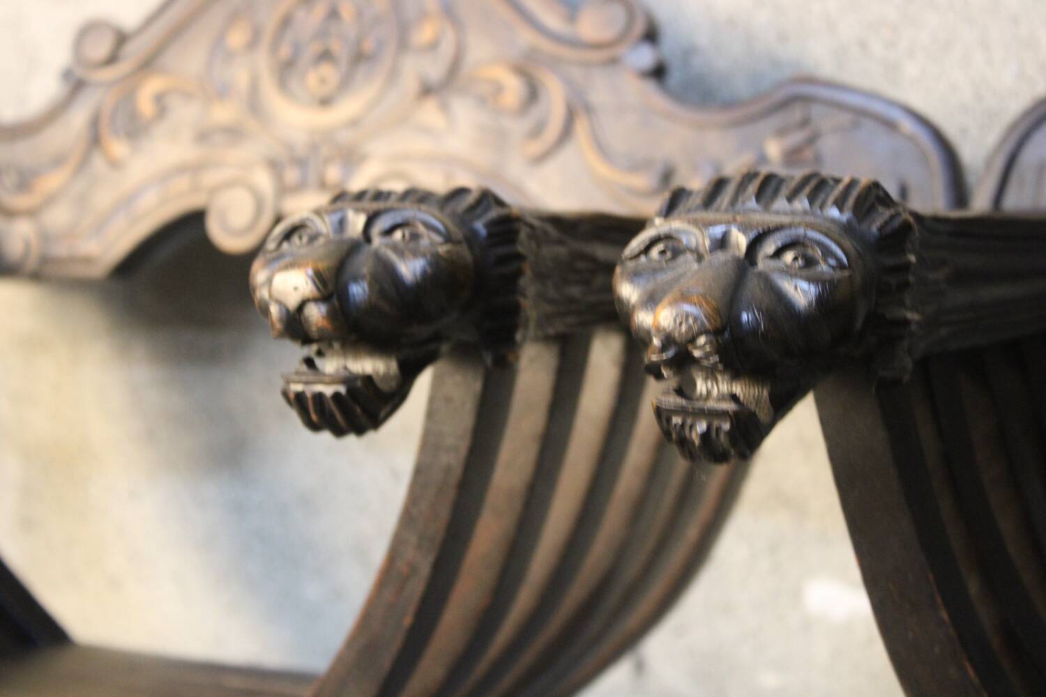 Pair of Antique savonarola folding chairs