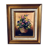 Signed painting on canvas, bouquet of flowers