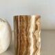 Pair of natural onyx candle holders