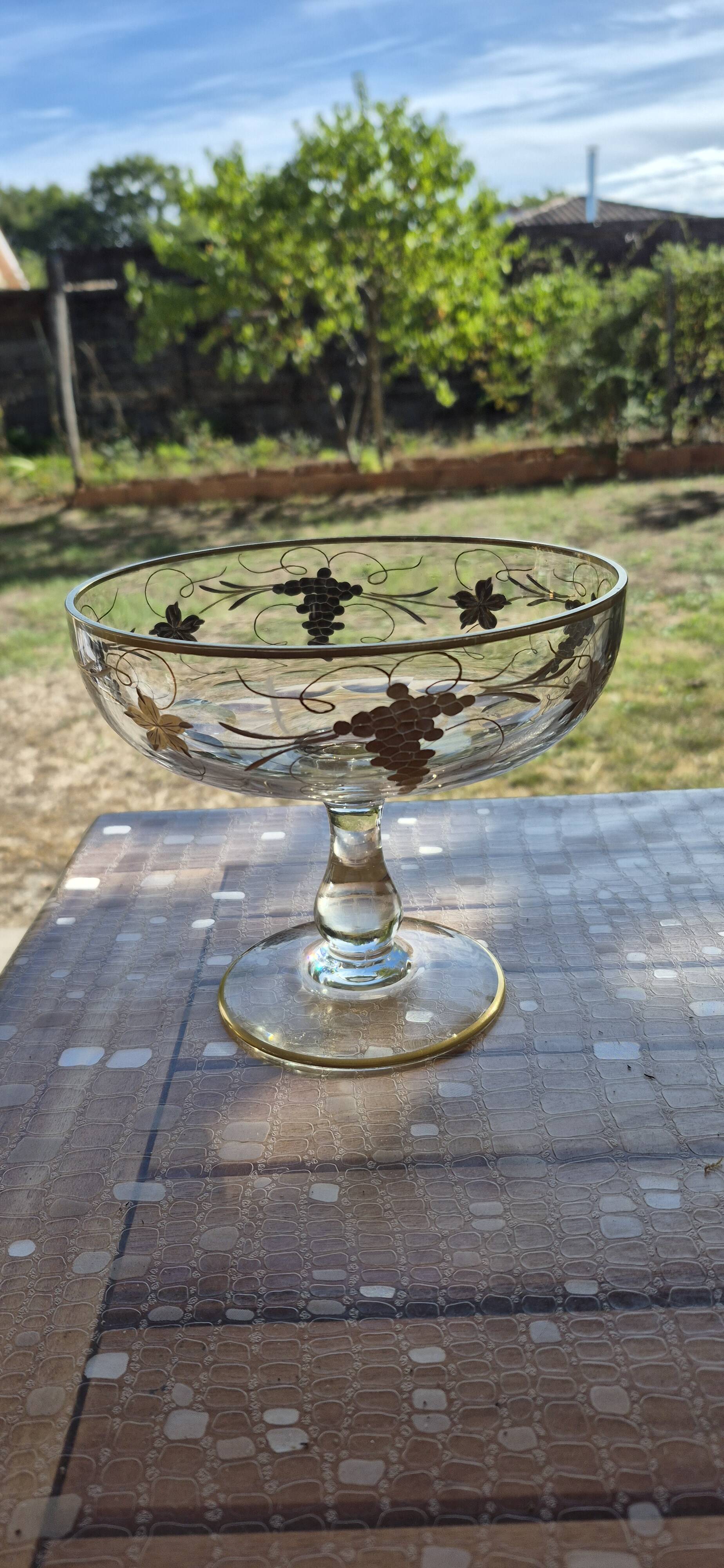 Coupe a fruit dorée a l'or fin