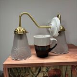 Pair of swan neck wall lights