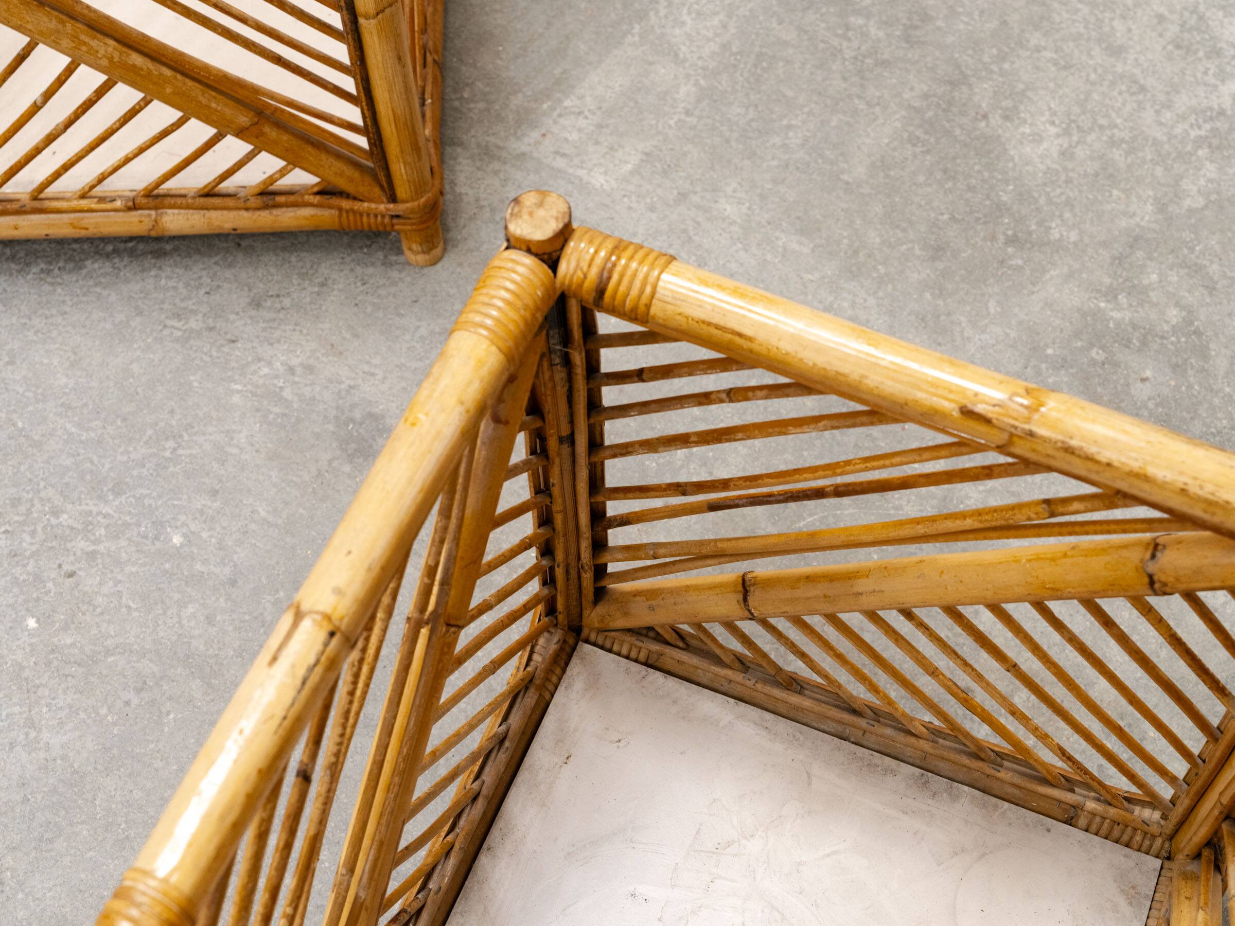 Pair of plant pots, wicker baskets Vivai Del Sud, 1970