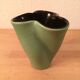Vase Elchinger trilobed ceramic two-tone green black 60s