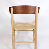 Ensemble de 6 chaises de salle à manger modèle J39 connu sous le nom de « Folke Chair » fabriquées en teck et chêne par Børge Mogensen