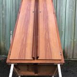 Vintage wardrobe and shelves with formica front doors and oak cp sides.
